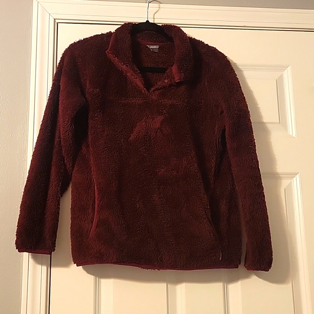 Eddie Bauer Fuzzy Quarter Snap
